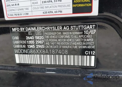 2008 Mercedes-Benz S 550 4Matic z USA, uszkodzony, nr VIN WDDNG86XX8A187408